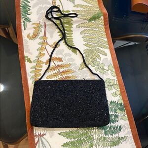 Elegant Black Beaded Evening Bag